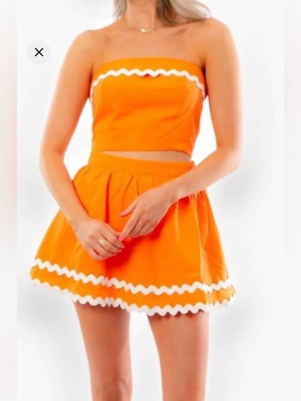 IDEM DITTO cadence ric rac skort set in orange